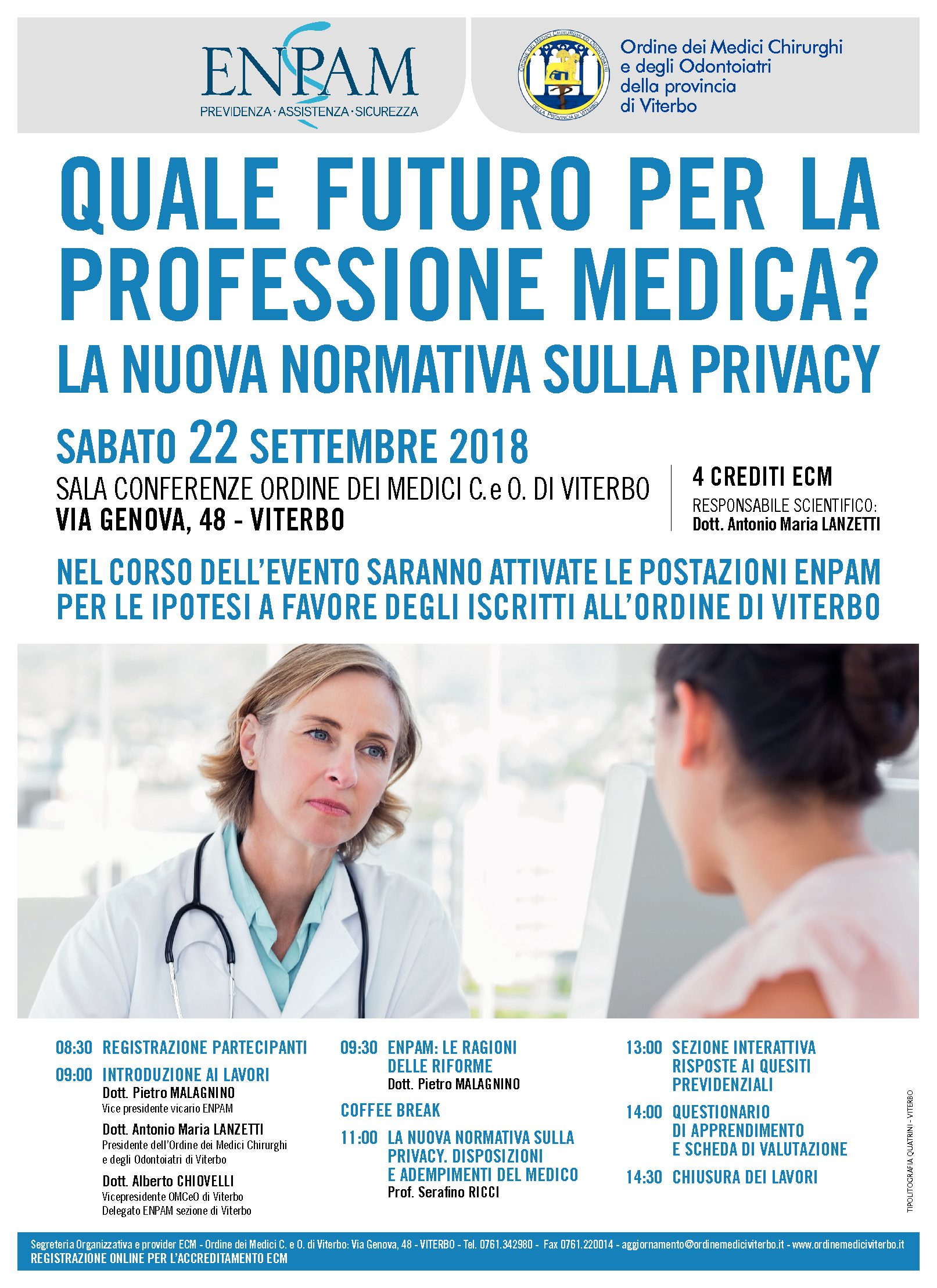 QUALE FUTURO PER LA PROFESSIONE MEDICA? LA NUOVA NORMATIVA SULLA PRIVACY