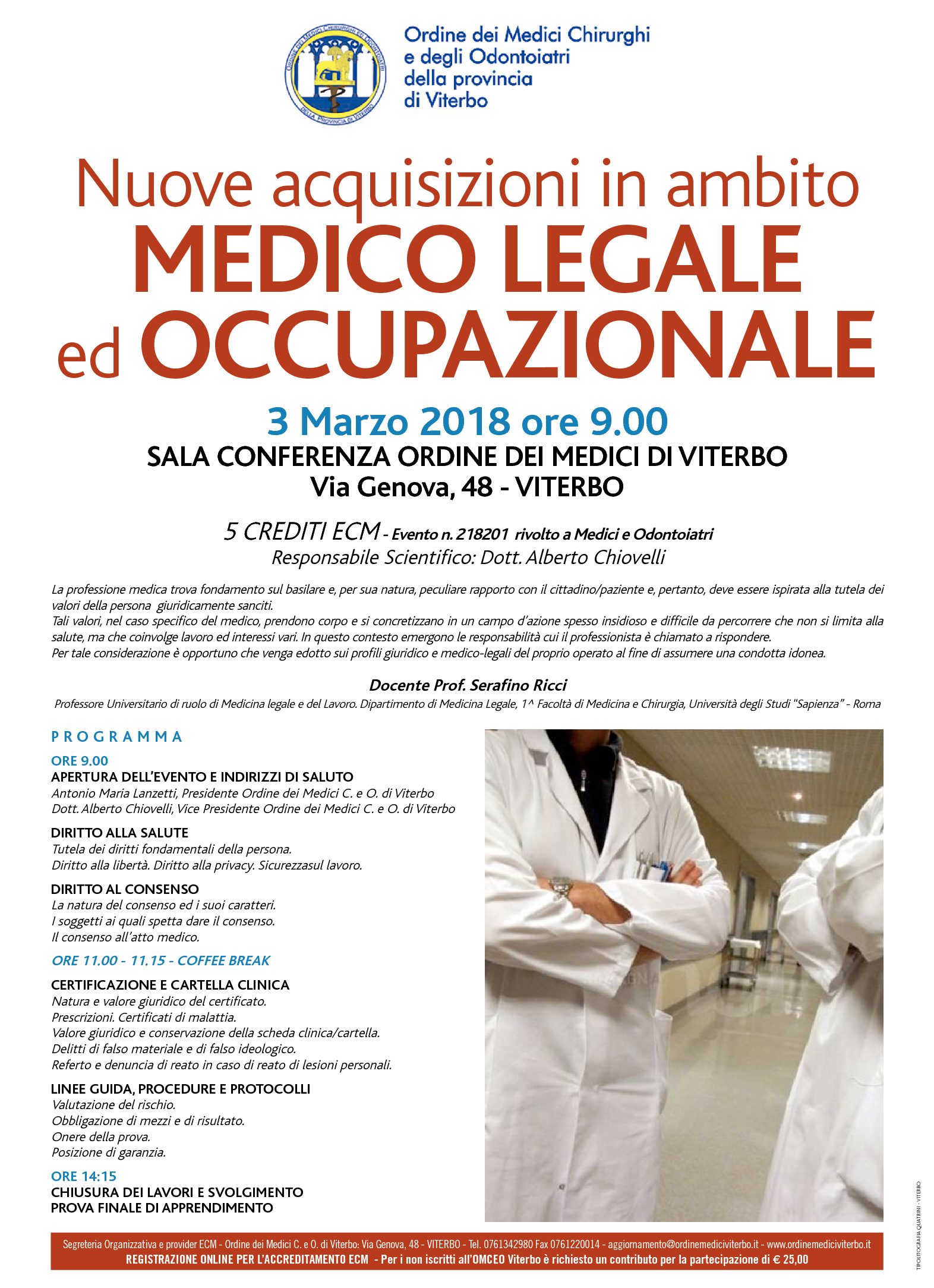 Nuove acquisizioni in ambito MEDICO LEGALE ed OCCUPAZIONALE